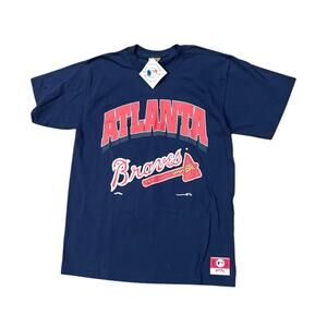 Vintage 1990s Atlanta Braves T-Shirt Nutmeg Mills MLB Tee Deadstock / Mens L -